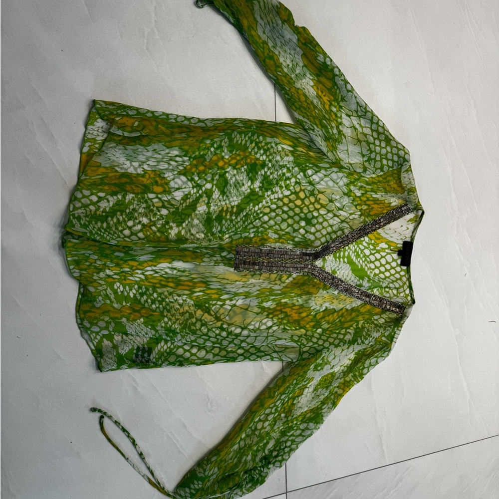 Hale Bob Vibrant Green and Yellow Tunic